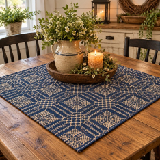 NANTUCKET NAVY/TAN 34" TABLE SQUARE